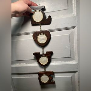 Vintage L O V E wooden chain linked frame